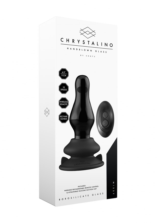 Missy Rechargeable Glass Vibrator With Suction Cup and Remote