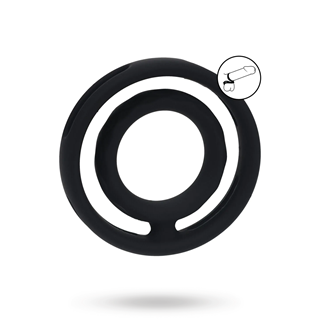 Classic Grooved Silicone Cock And Ball Ring - Black