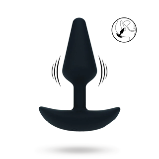 Classic Vibrating Silicone Anal Plug - S - Black