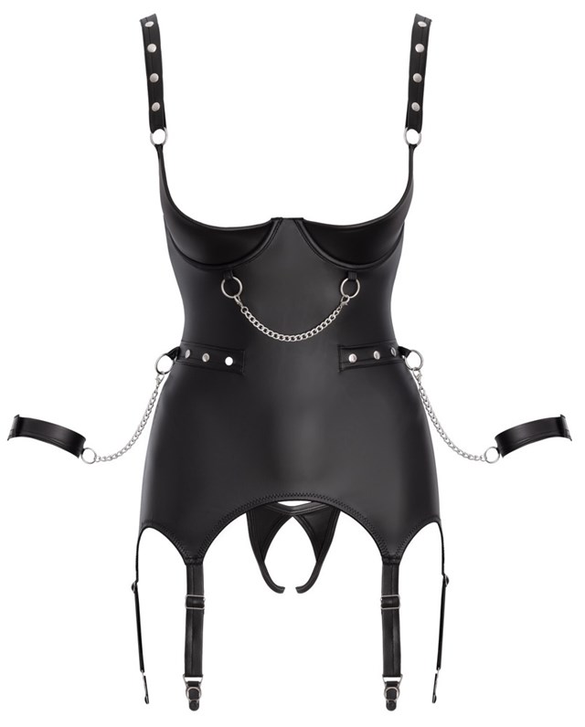 Open Cup Basque Bondage Black