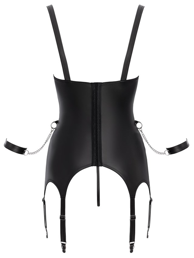 Open Cup Basque Bondage Black
