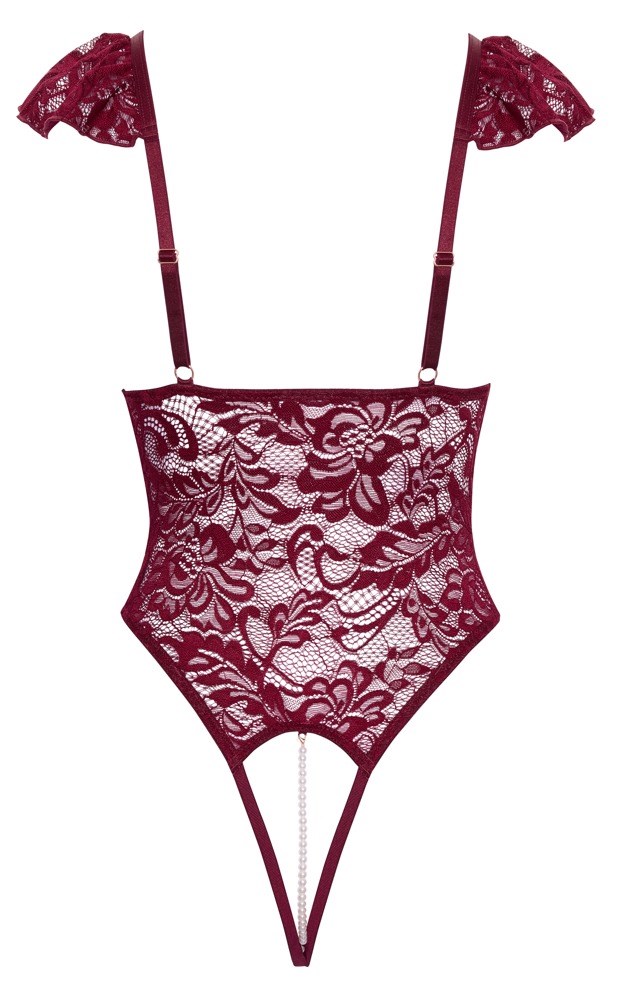 Crotchless Thong Body Red