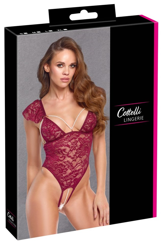 Crotchless Thong Body Red