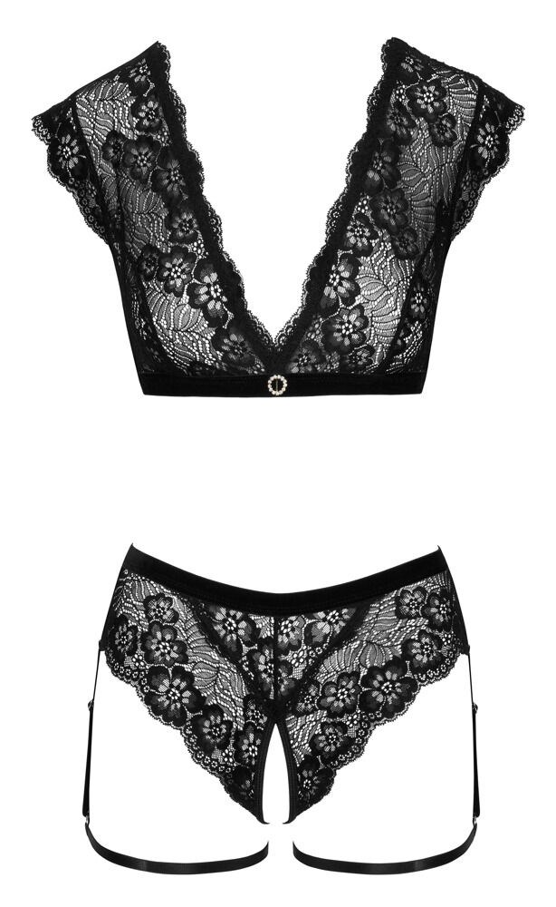 Cottelli Lingerie Top & Open Briefs