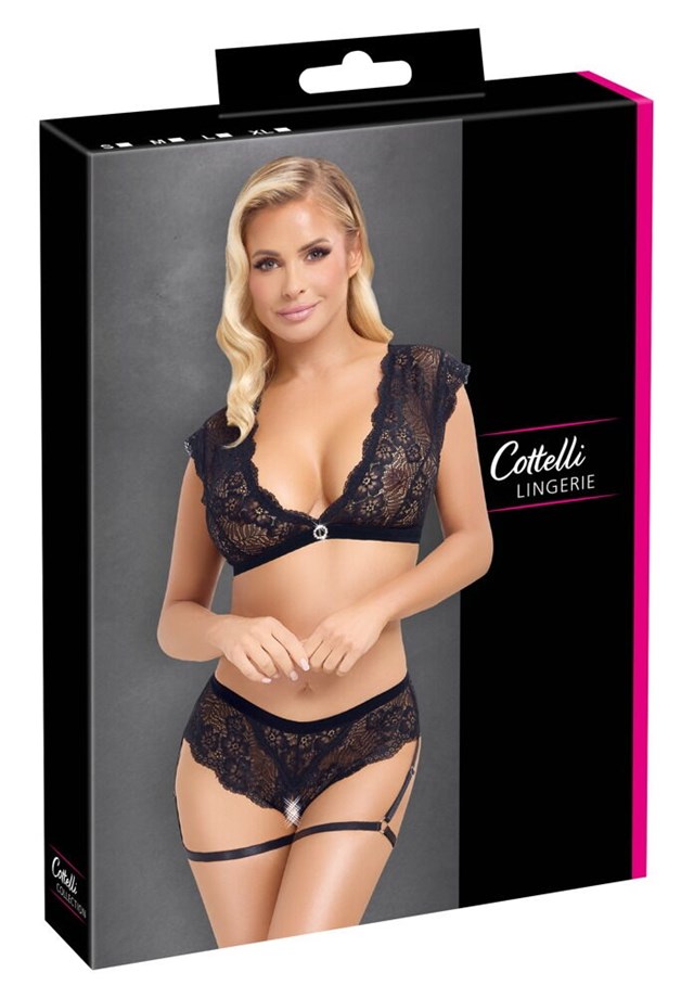 Cottelli Lingerie Top & Open Briefs
