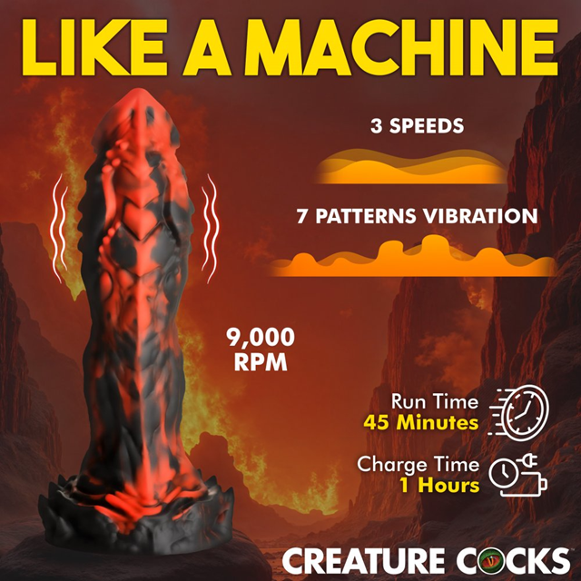 Inferno Cock Vibrating Silicone Dildo 20 cm