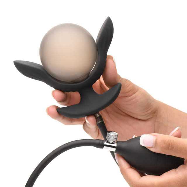 Dark Pearl Inflatable Vibrating Butt Plug With Remote Control