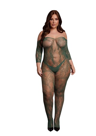 Lace Long-sleeved Bodystocking - Queen Size