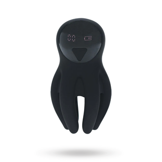 Digital Vibrating Penis Head Stimulator With Tentacles - Black