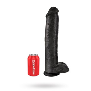 Dildo Kiveksillä 42 Cm - Musta