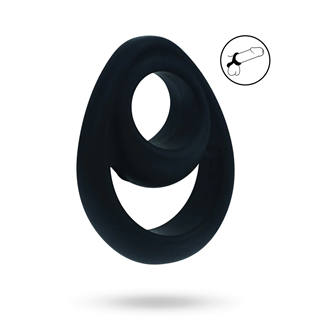 Double Ergo Silicone Cockring - Black