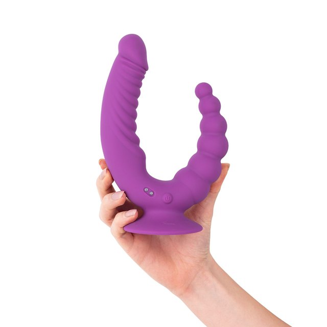 Double Vibrator With Suction Cup & Remote