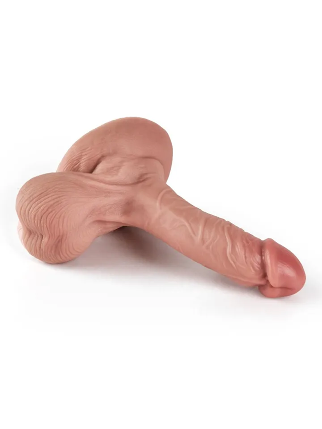 Dual Density Dildo With Balls 15,5 cm