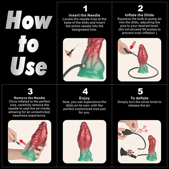 Dual Density Inflatable Dildo Red/Green 19 cm