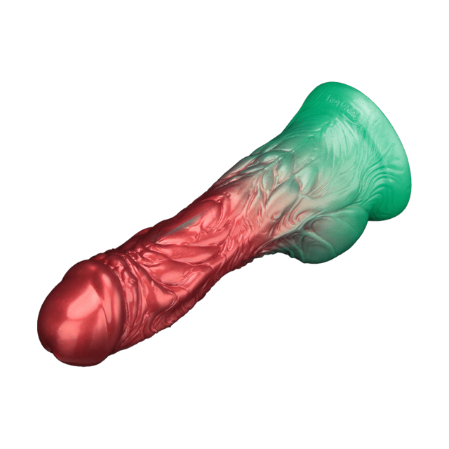 Dual Density Inflatable Dildo Red/Green 21 cm