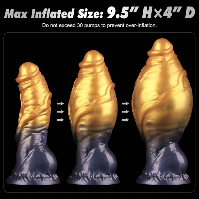 Dual Density Inflatable Dildo Yellow/Blue 19 cm