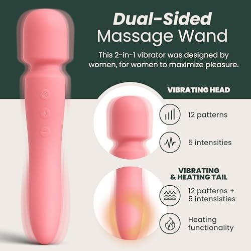 Dual-Sided Vibrating Warming Wand Pink