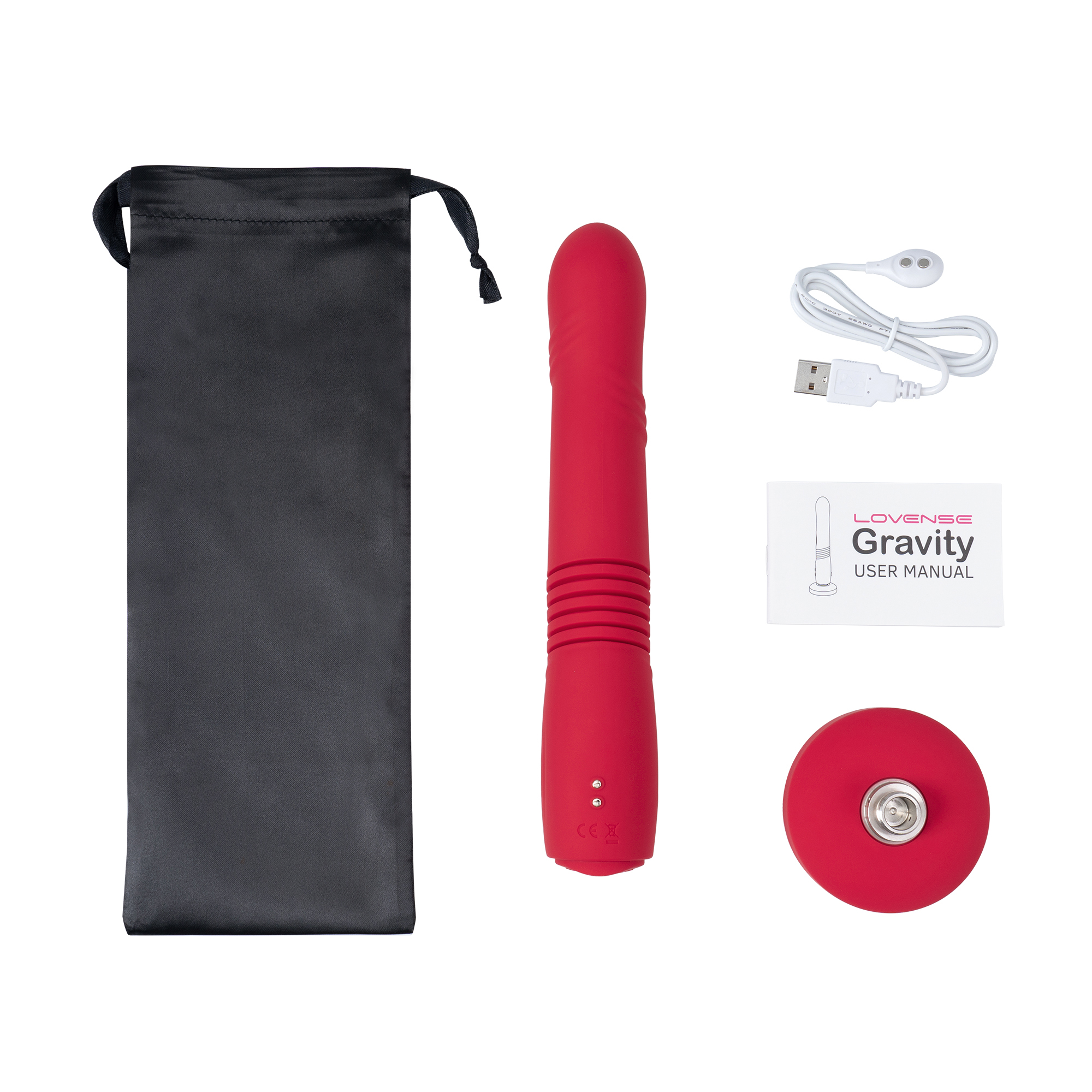 GRAVITY THRUSTING DILDO - red