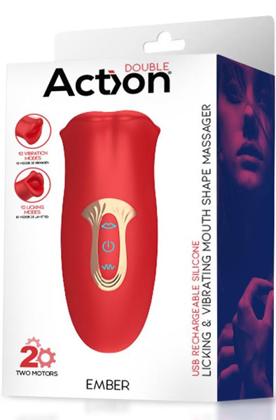 Ember Licking & Vibrating Mouth Shape Massager