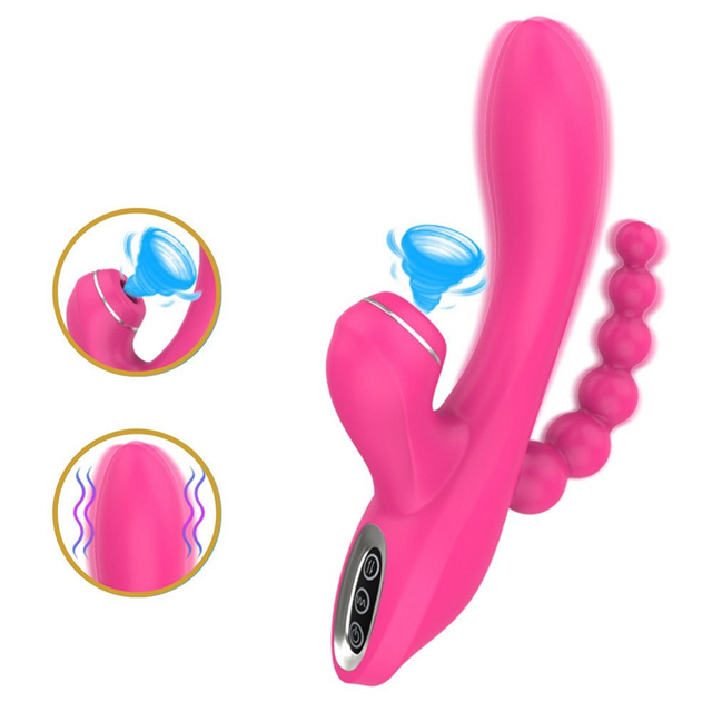 G-spot Vibrator With Sucking & Anal Beads