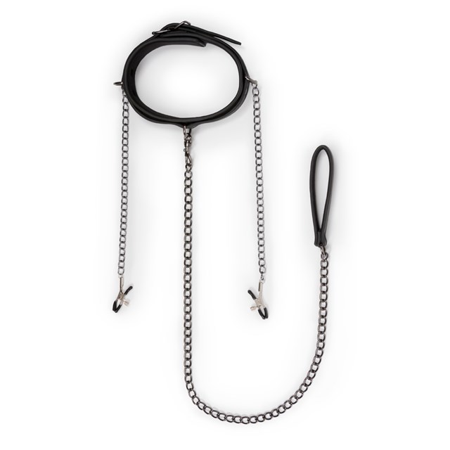 Leather Collar & Nipple Chains