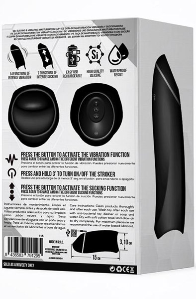 Evony Oral Sex Male Masturbator Suction & Vibration 2 Motors