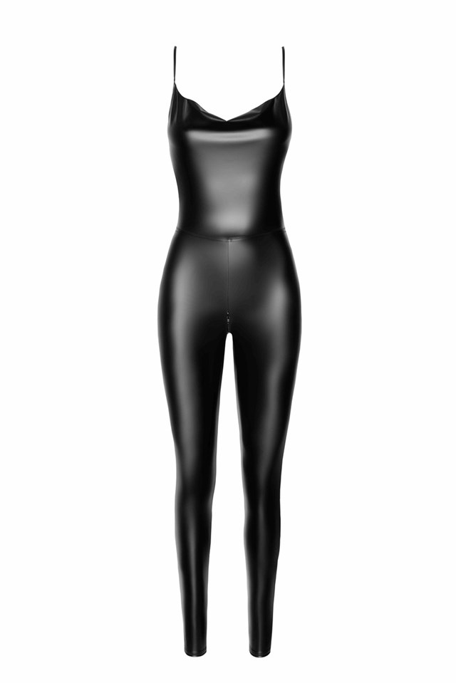 F306 Mirage catsuit with jewelry rhinestone chain adorning the back