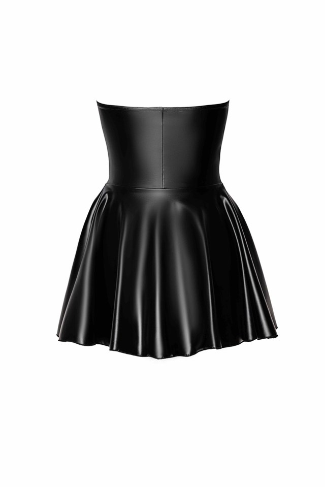 F308 Dreamer wetlook corset mini dress with front zipper