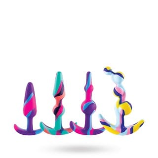 Colorful Silicone Butt Plug Training Set