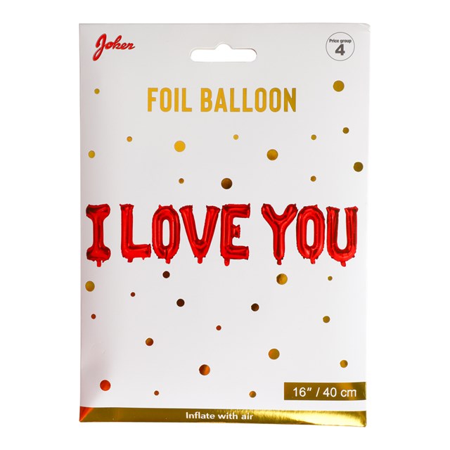 FOIL BALLON TEXT I LOVE YOU 40 CM