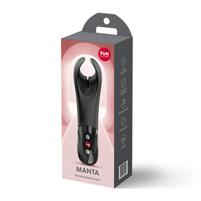 Manta Vibrating Masturbator Black