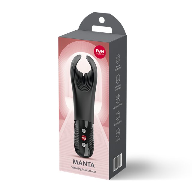 Manta Vibrating Masturbator Black