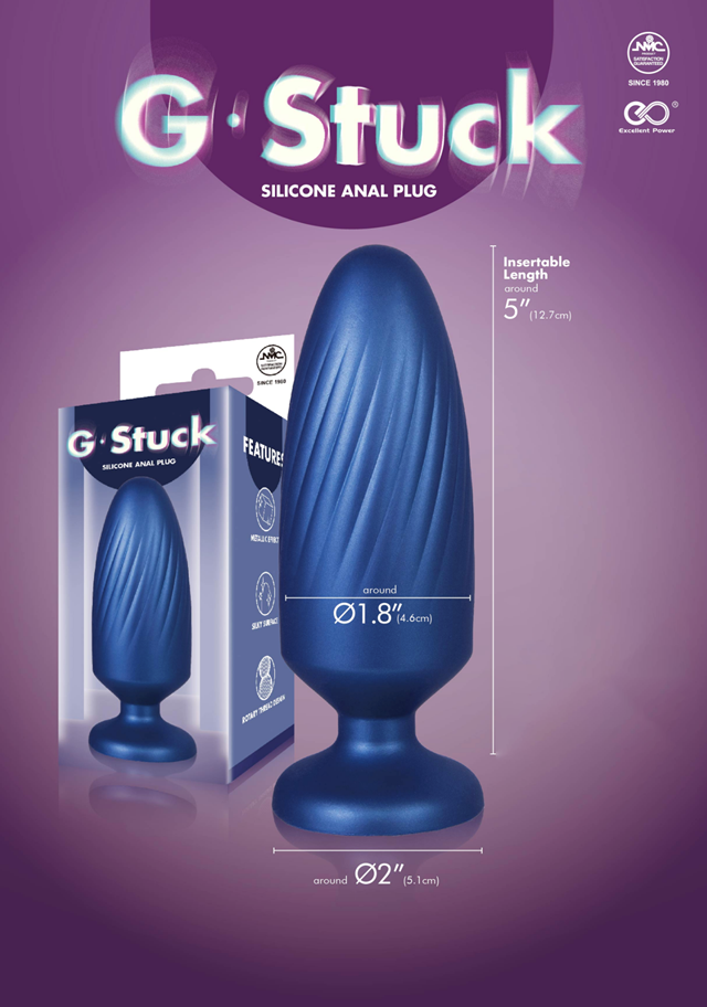 G-Stuck Silicone Anal Plug Metallic Green