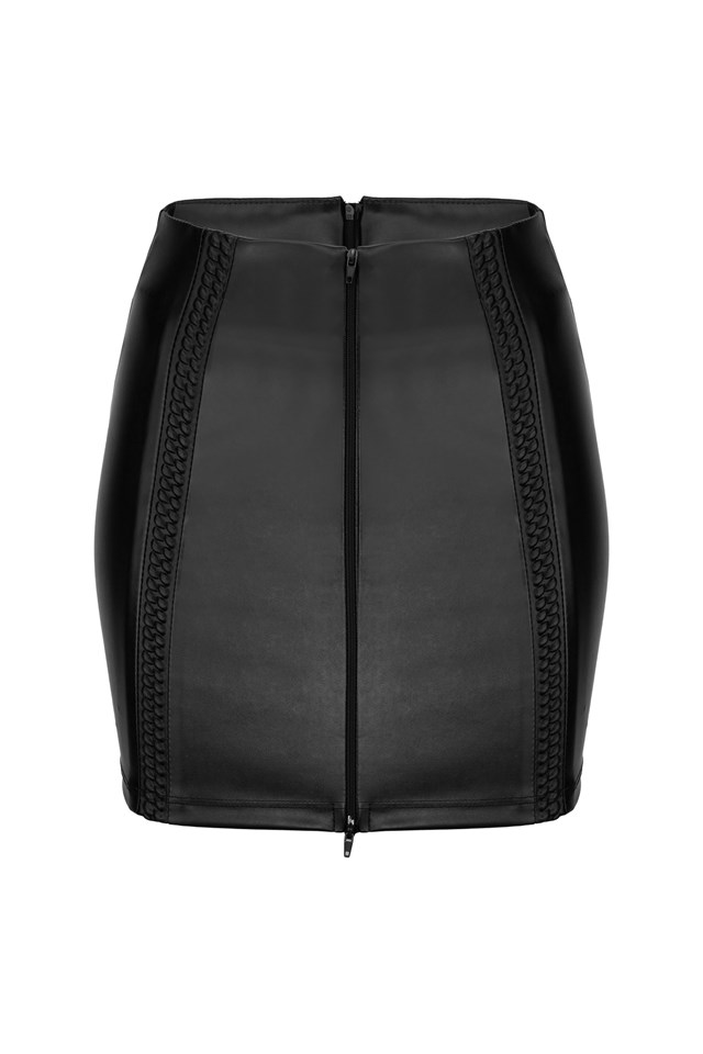 Tekonahkainen hame vetoketjulla