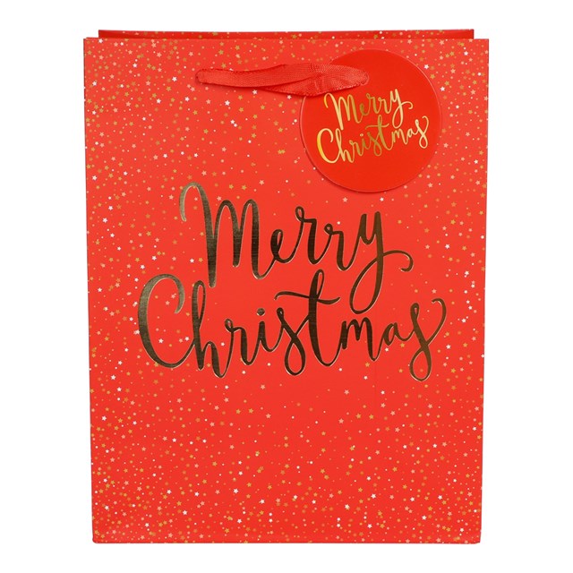 Lahjapussi MERRY CHRISTMAS Punainen