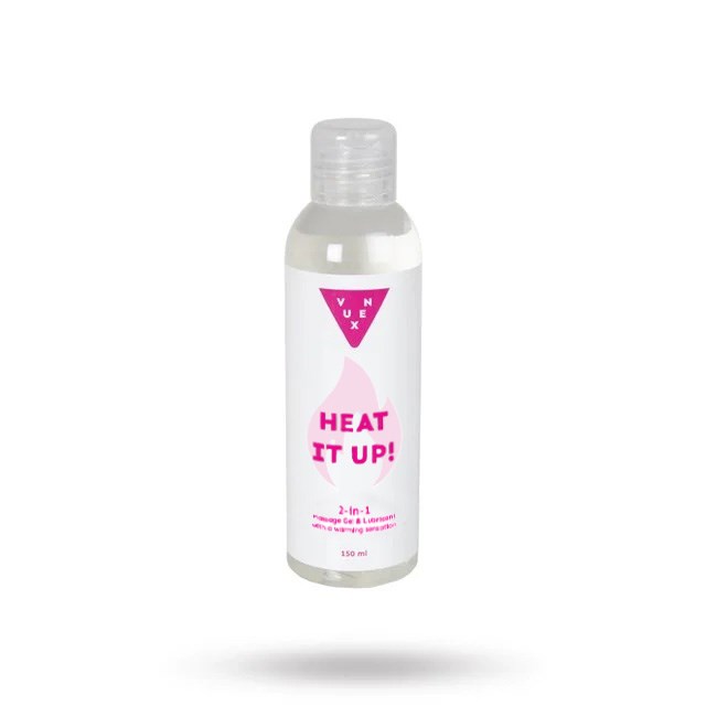 VUXEN HEAT IT UP! - LÄMMITTÄVÄ HIERONTAGEELI & LIUKUVOIDE 150 ML