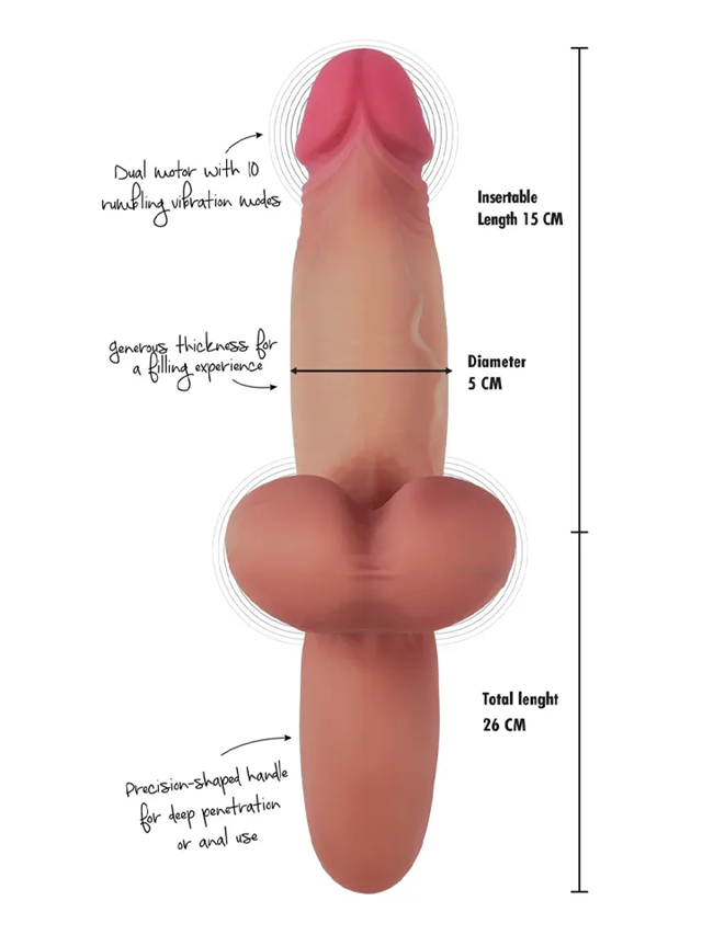 Heavy Hitter Vibrating Dildo Liquid Silicone