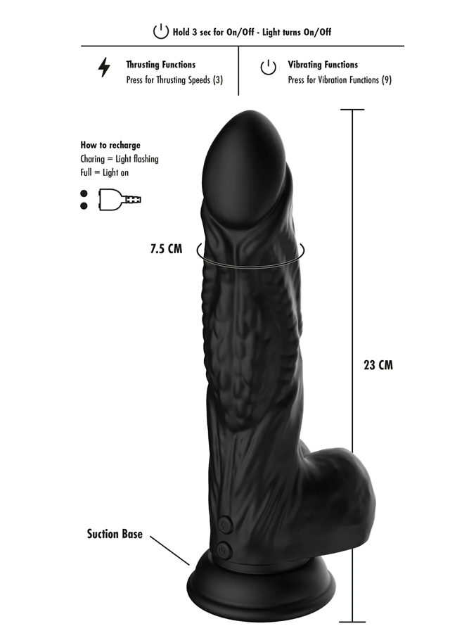 Raptor Monster Vibrating Dildo 23 cm