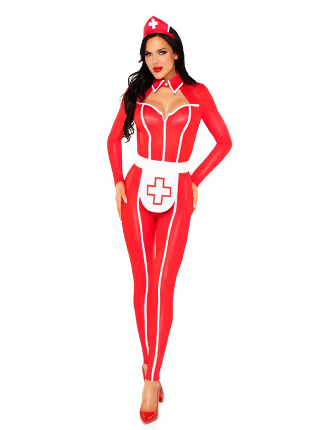 Hospital Heartbreaker Catsuit Red