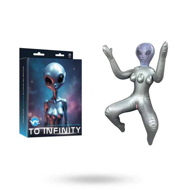 Inflatable 3 breasted Alien Love Doll - Grey