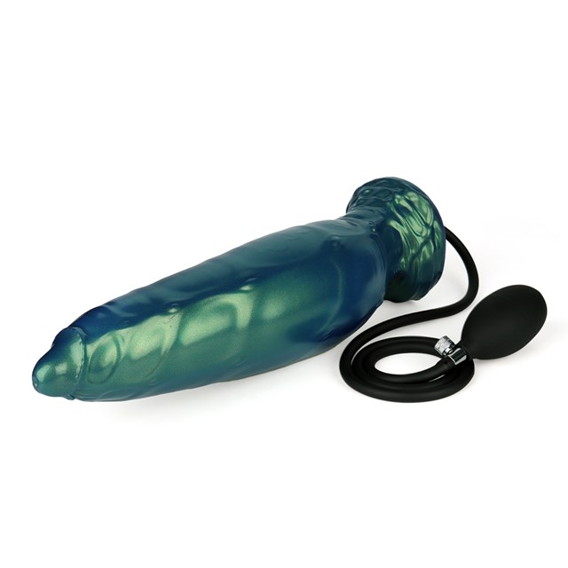 Inflatable Monster Dildo Green 24 cm