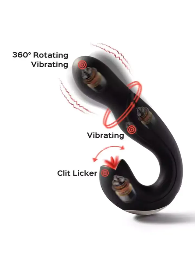 Joi Pro Rotating Head G-spot Vibrator & Clit Licker Red
