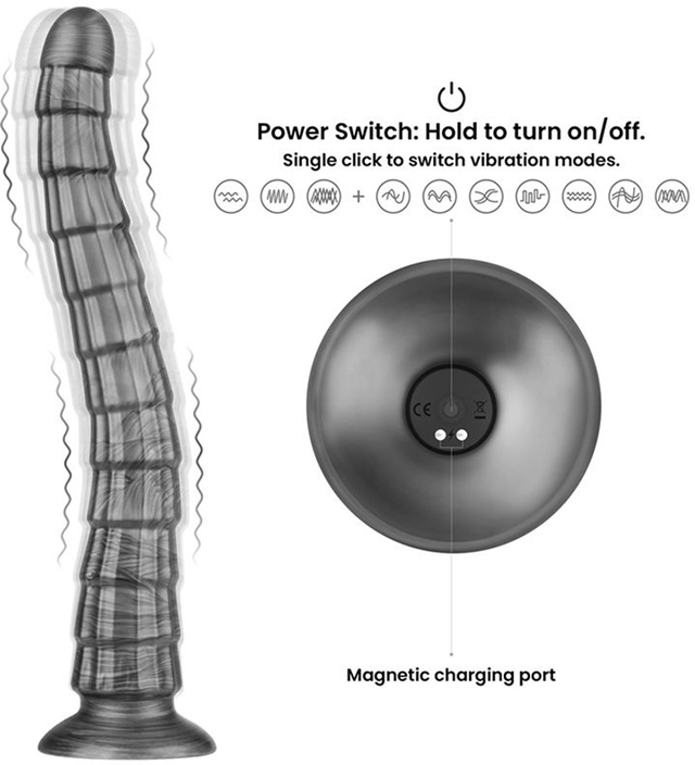 King Sized Vibrating Vibrax Slider 36,8 cm