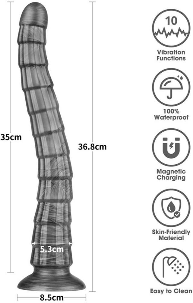 King Sized Vibrating Vibrax Slider 36,8 cm