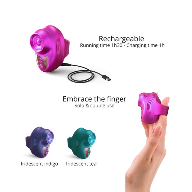 KISSCOOL TAPPING FINGER STIMULATOR - IRIDESCENT BERRY