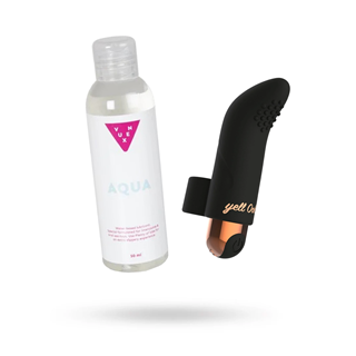 Setti: Yellooh The Perfect Finger Vibe & Vuxen Aqua Vesipohjainen Liukuvoide 50 Ml