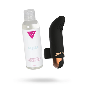 Setti: Yellooh The Perfect Finger Vibe & Vuxen Aqua Vesipohjainen Liukuvoide 50 Ml