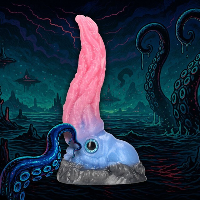 Kraken's Lick Silicone Dildo - Blue/Red