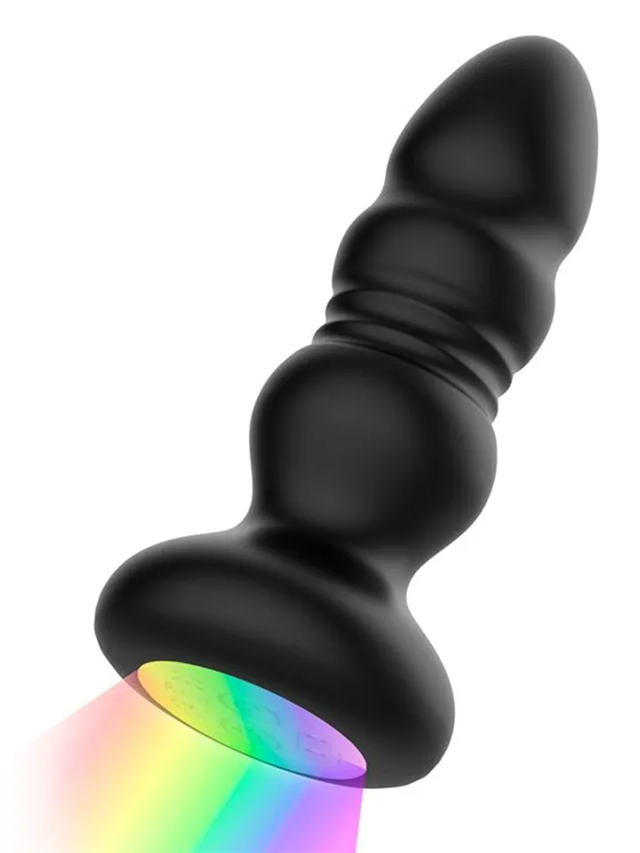 Krax Butt Plug With Vibration, Thrusting & Led Light