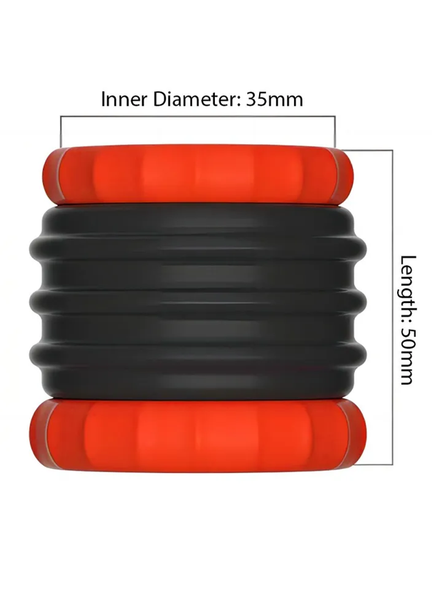 KSB 2in1 Silicone Cockring & Stretcher Black